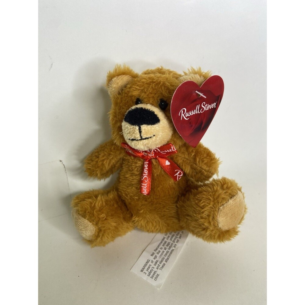 Russell Stover Chocolates 5in Mini Golden Brown Teddy Bear Plush Stuffed Toy